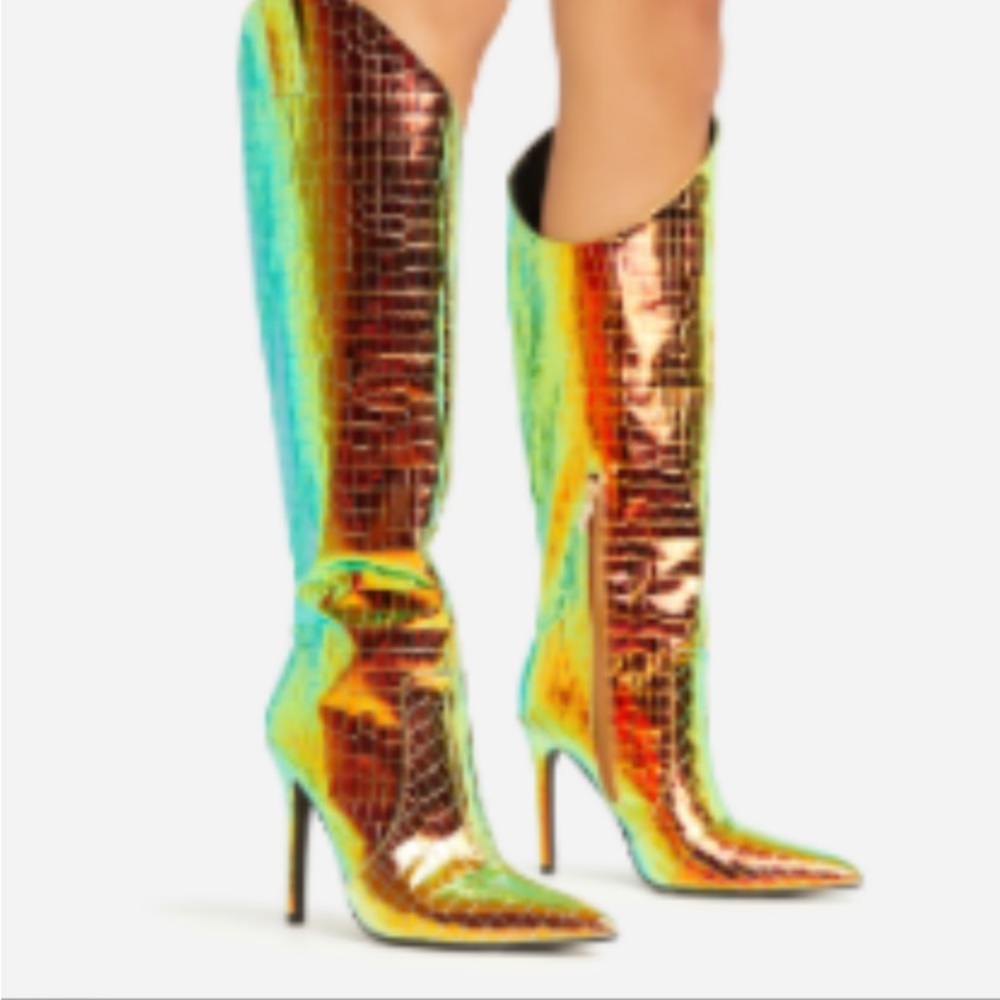 Metallic colorful heels